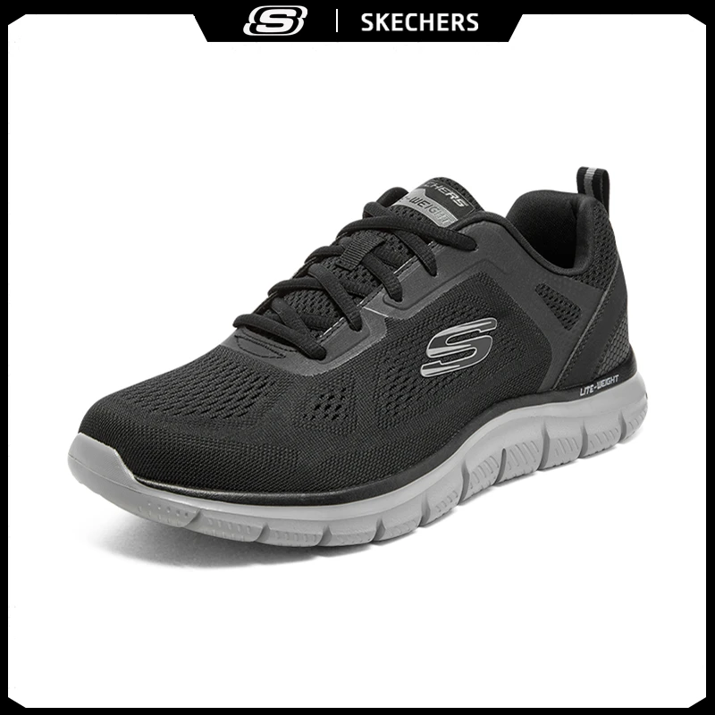 SKECHERS/斯凯奇春夏男士透气炭灰缓震运动休闲轻便网面跑步鞋