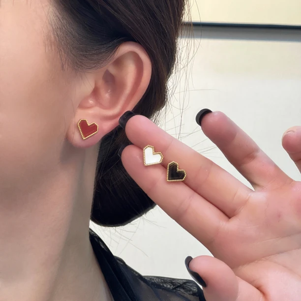 925银针 耳饰 【恰度】小巧精致爱心耳钉