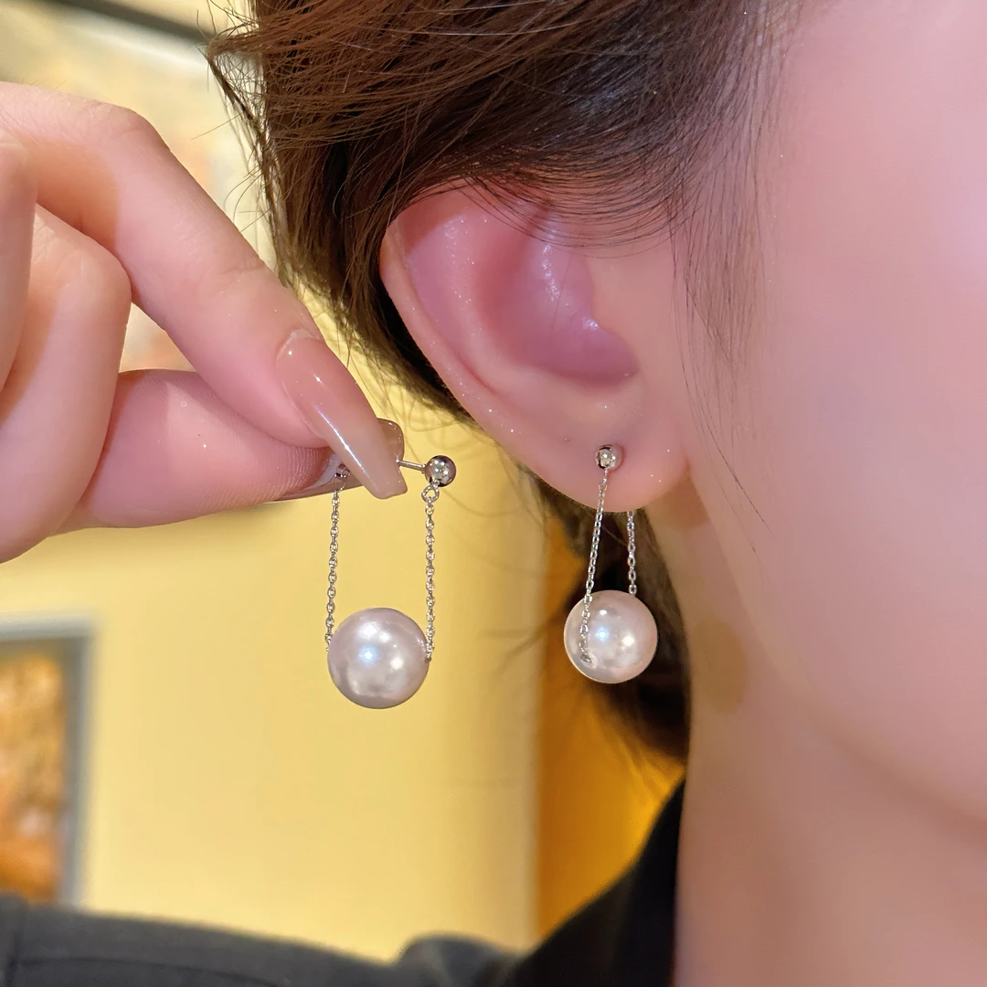 简约轻奢气质链条流苏珠珠耳钉A343