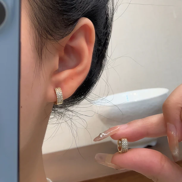 925银针 耳饰 【恰度】极简欧美高级感圈圈耳扣