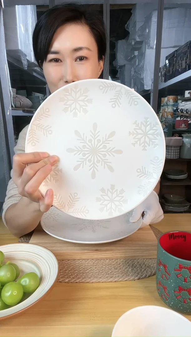 【闪购商品】陶瓷碗8.5英寸雪花小盘微瑕