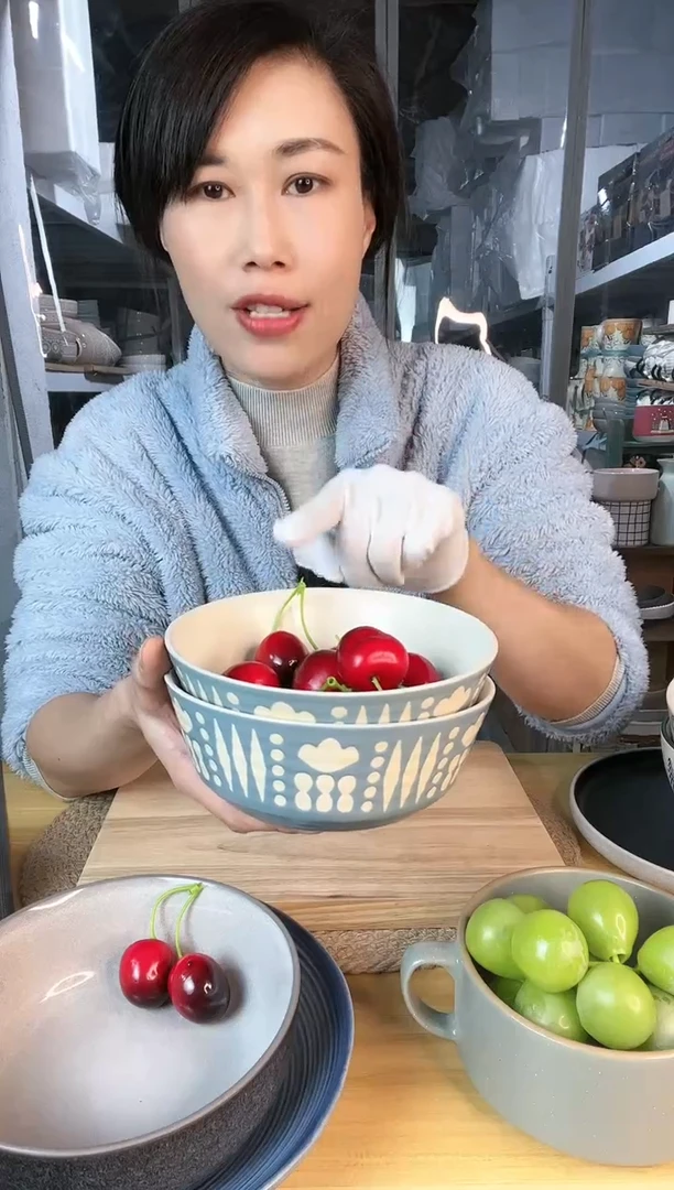 【闪购商品】陶瓷盘6英寸云朵碗2只微瑕