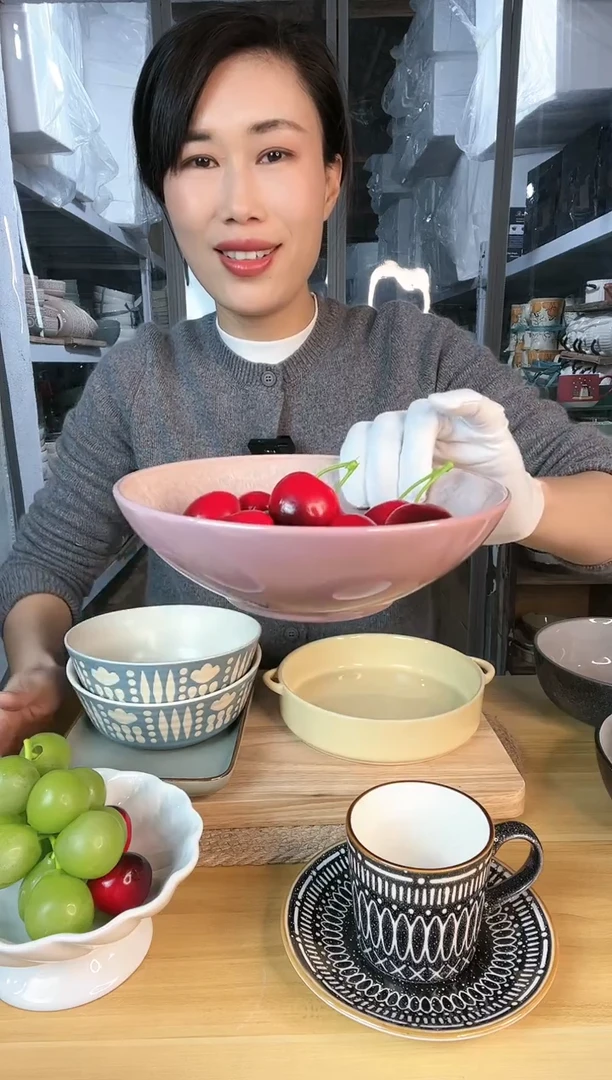 【闪购商品】陶瓷盘7英寸窑变紫碗微瑕