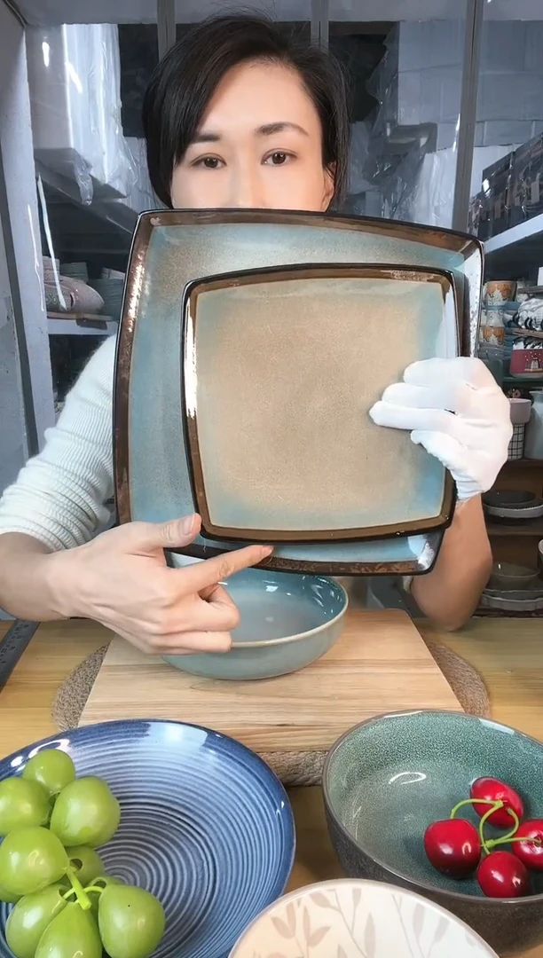 【闪购商品】陶瓷碗大小方盘微瑕