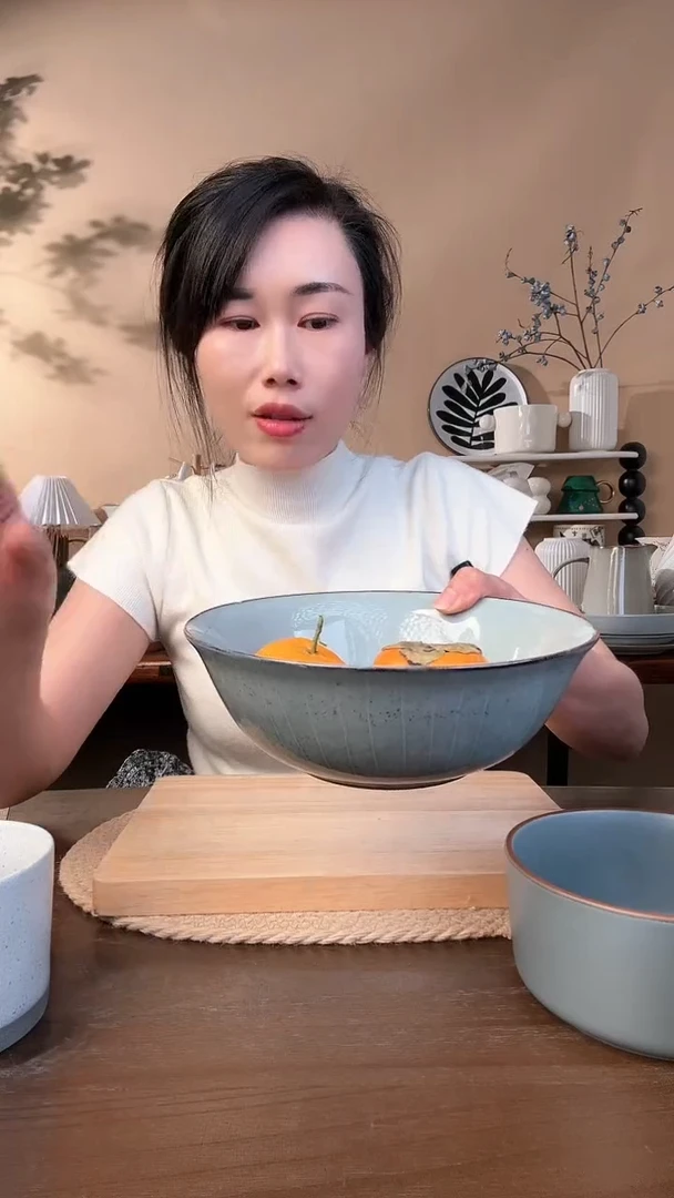 【闪购商品】瓷片8.5英寸线条麻点汤碗微瑕