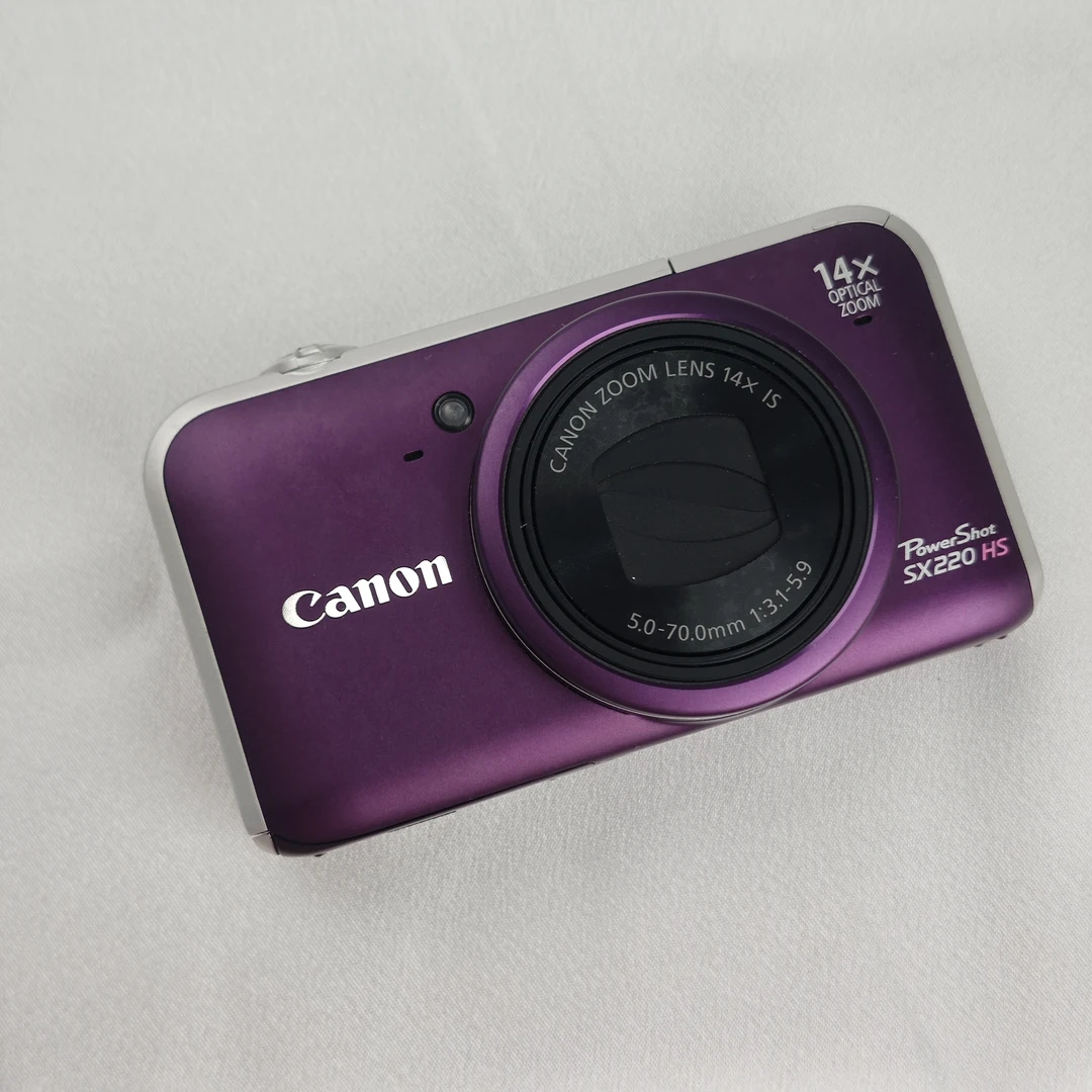 95新 Canon/佳能 sx220紫薯紫1210万像素14倍变焦ccd数码相机
