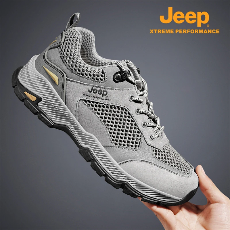 JEEP吉普男鞋夏季新款网面户外登山休闲运动鞋子男防滑耐磨爸爸鞋