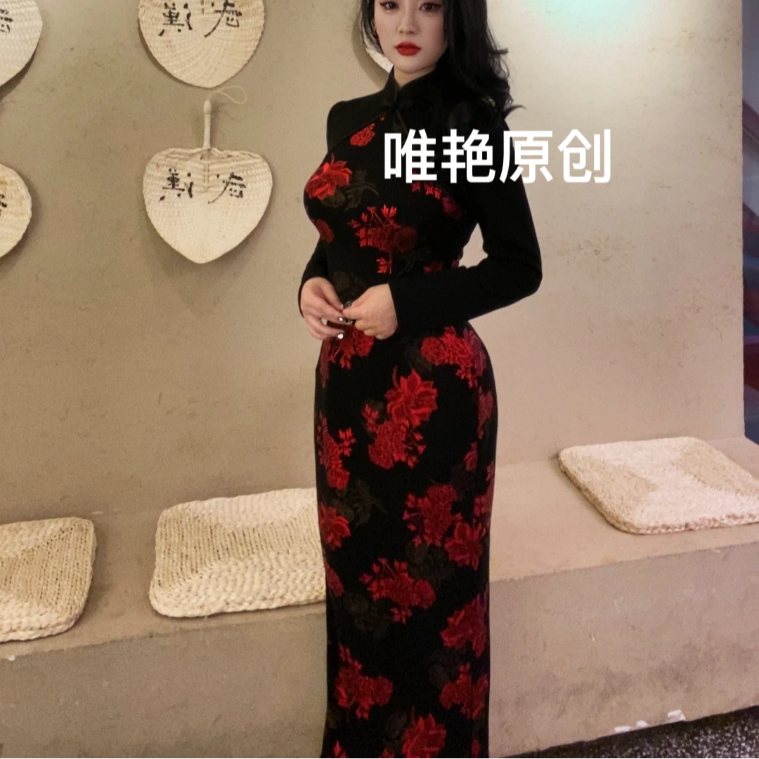 唯艳家【花田喜事】中国风旗袍国风旗袍裙修身复古