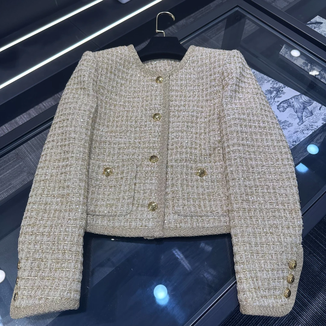 DY 24s经典款香槟金香风气质轻奢法式秋冬新款外套A3368