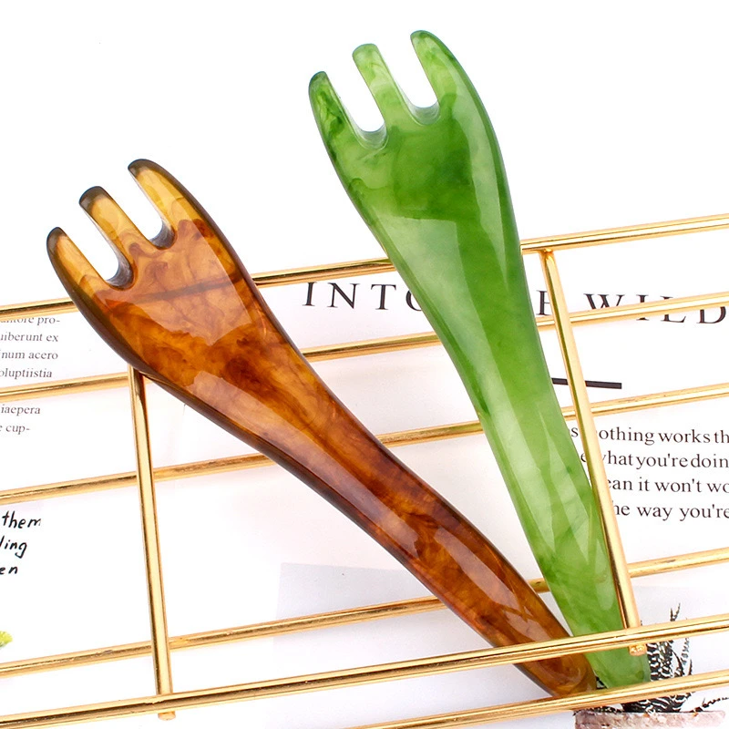 三爪按摩神器按摩爪梳树脂挠抓头皮按摩神器拨筋棒刮板按摩器头部