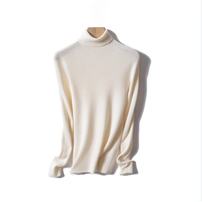 天衣无缝秋冬轻奢堆堆领纯色扬子纱针织衫女打底YZ891-G