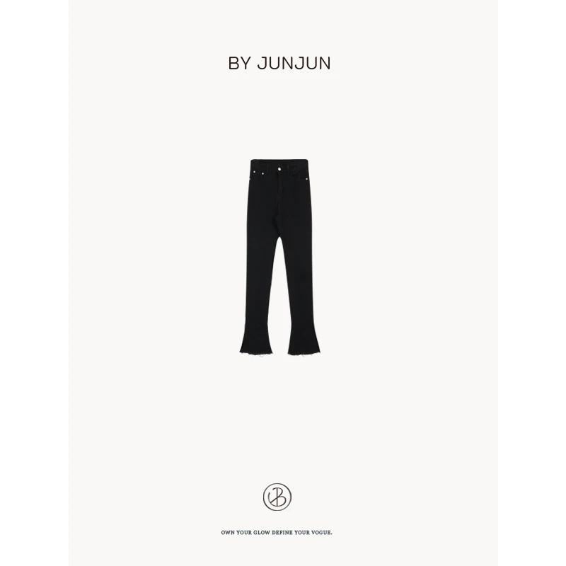 ByJunjun小众设计师 2024秋季季新款私服腿精马蹄裤