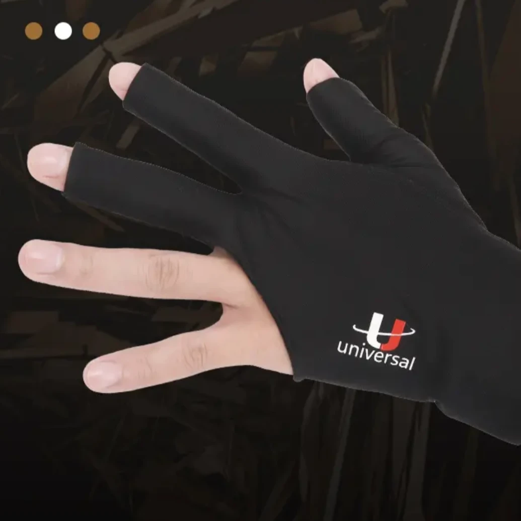 u/环球环球台球手套职业薄款三指透气专业高档防滑露指打台球手套