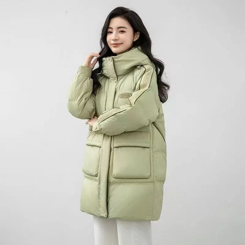 高档中长款遮肉棉袄超厚宽松新款2024冬棉衣洋气显瘦连帽棉服外穿