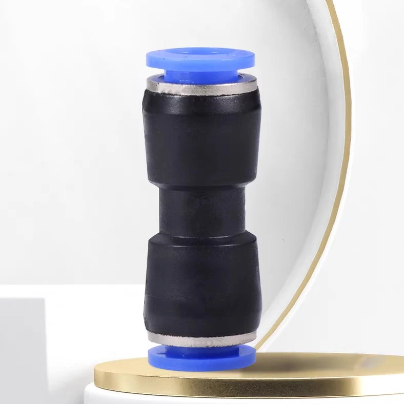 PU直通快插接头6/8/10/12/14/气管塑料直通三通耐用安装气压连接