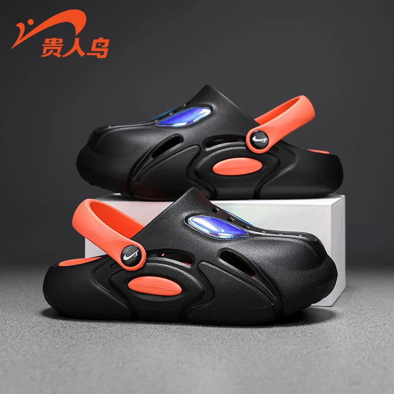 贵人鸟儿童凉拖夏季新款2F098T软底防滑洞洞鞋男女童沙滩凉鞋