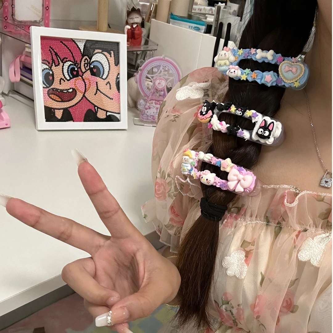 【发发】手工diy三丽鸥奶油胶大发夹少女心刘海夹边夹动漫周边配饰