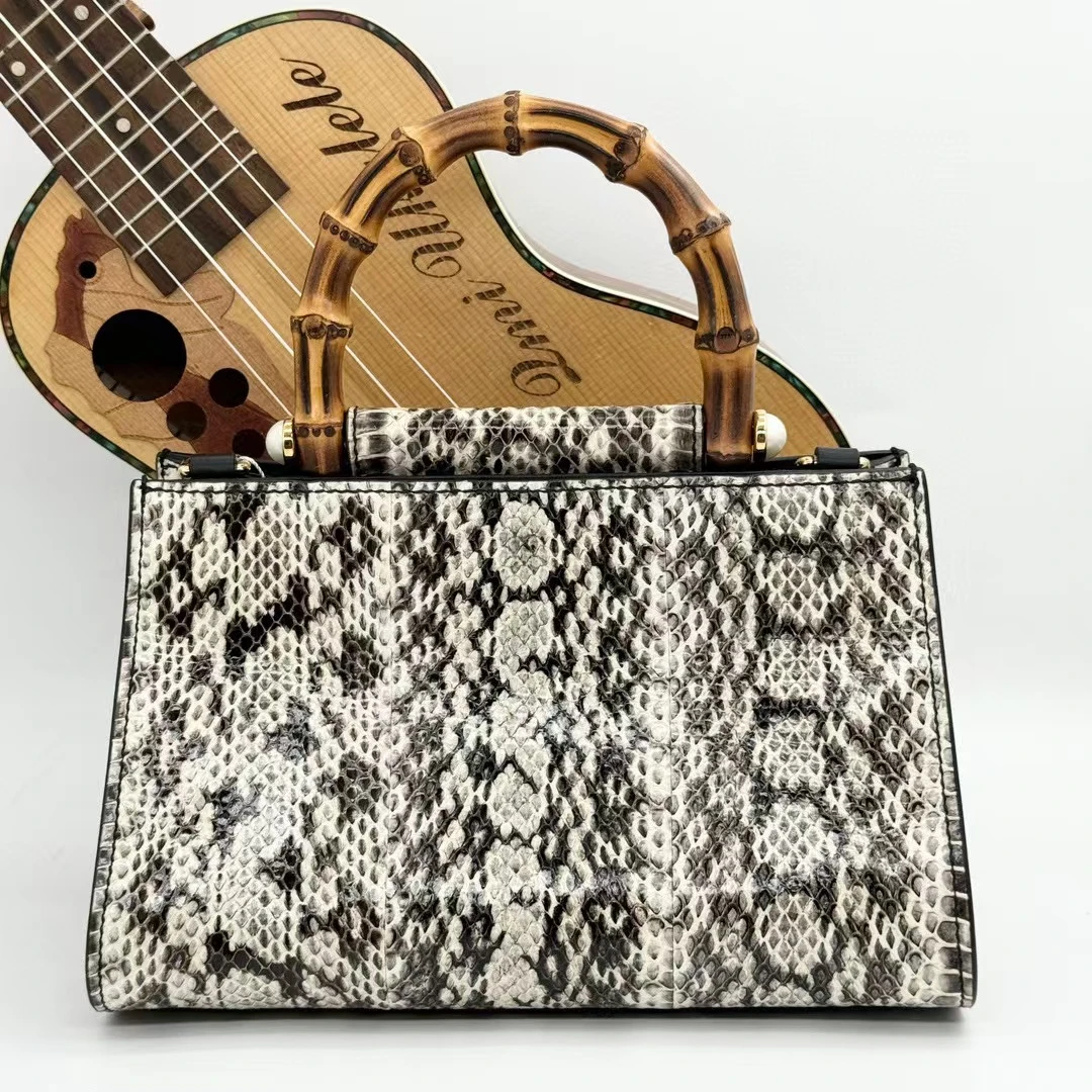 99新 GUCCI/古驰 竹节手柄 稀有皮 斜跨包