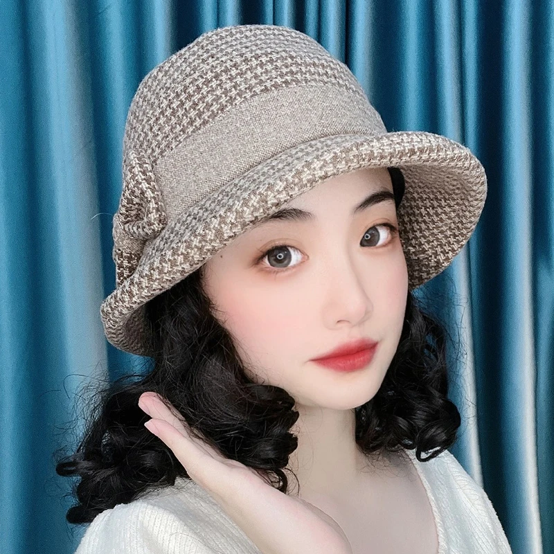假发女时尚帽子假发一体秋冬季中老年妈妈仿真发短卷发渔夫帽帽子