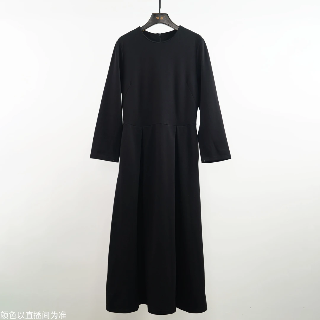 续吉出品1710气质立裁显瘦赫本年会高级感连衣裙