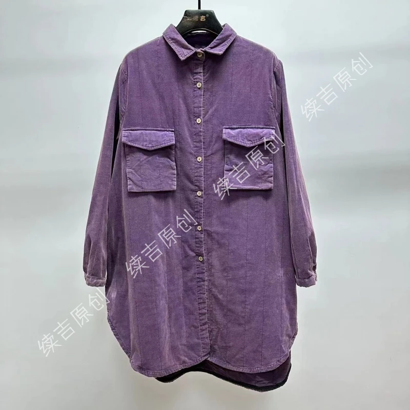 续吉出品1934高订森系翻领中长炒色工艺双口袋衬衣外套