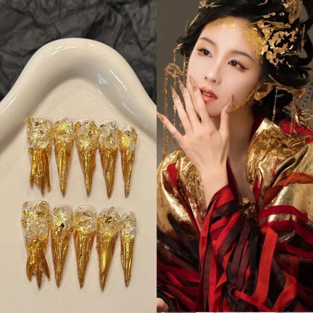 【永夜星河2.0版】纯手工镜妖同款宫廷风陈都灵同款重工穿戴甲美甲