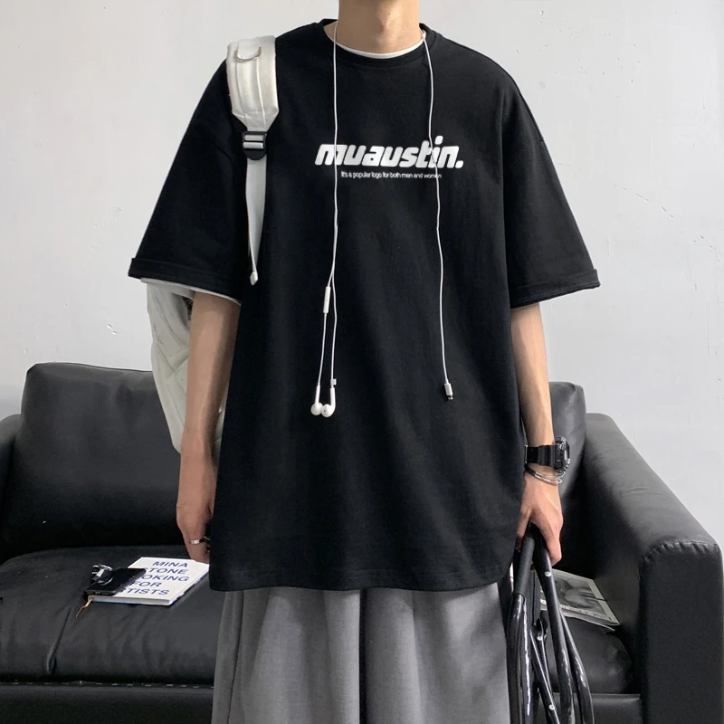 纯棉短袖T恤男女同款ins潮牌美式高街宽松大码上衣夏半袖休闲潮流