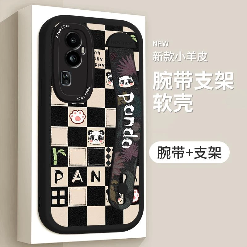 适用opporeno10手机壳Reon10新款小羊皮腕带opporeno10pro+防摔PH