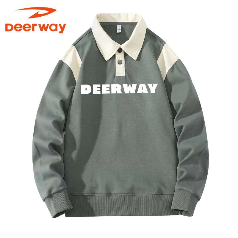 Deerway/德尔惠秋季情侣款运动休闲户外运动套头时尚百搭潮流卫衣