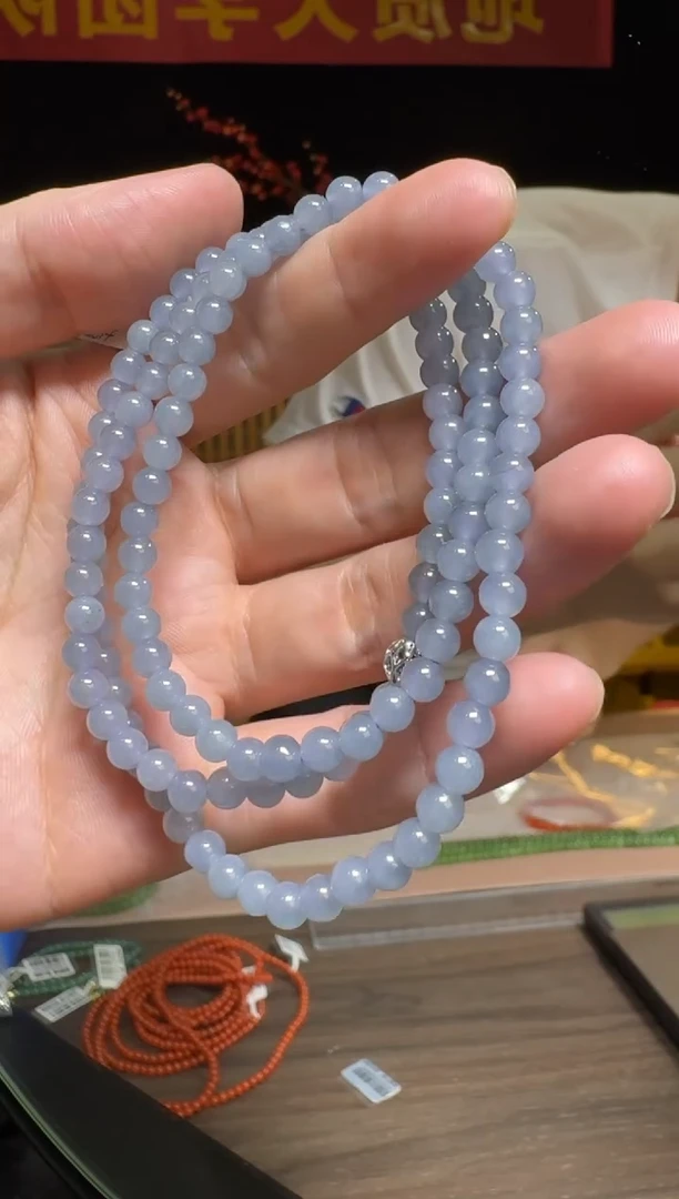 【闪购商品】翡翠项链合金翡翠圆珠约4.8-5mm项链