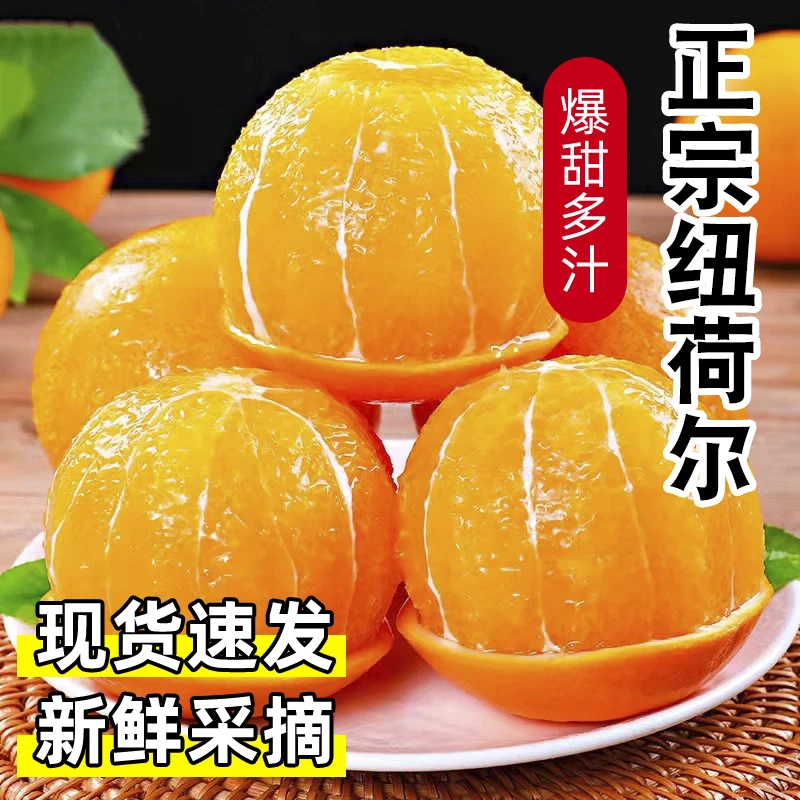 【爆甜多汁】正宗纽荷尔脐橙新鲜应季水果3/5/9斤现摘现发包邮D