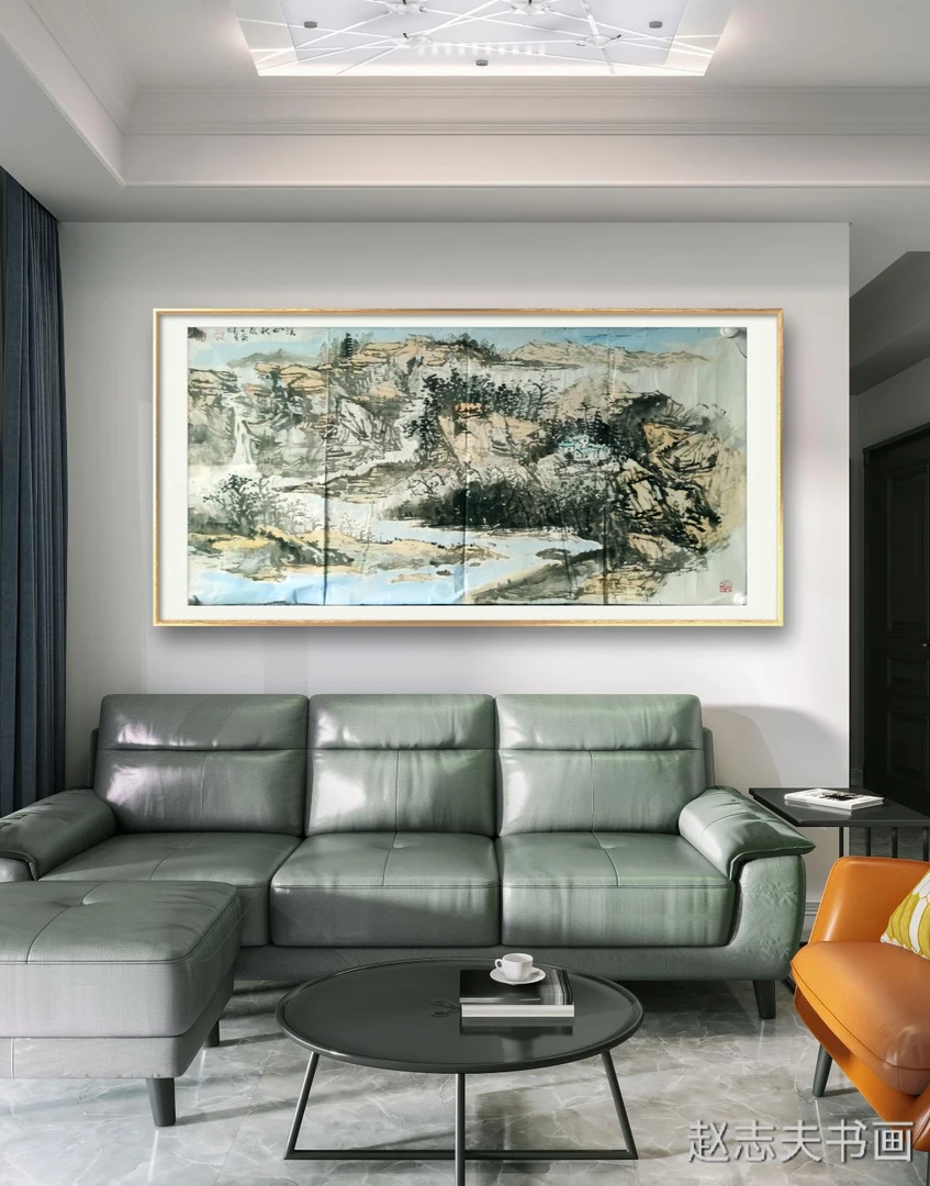 赵志夫山水画作品《溪山秋爽》(规格138Ⅹ68)