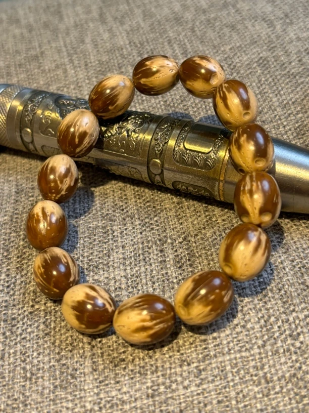 11085 天然紫金鼠枣珠手串14+mm