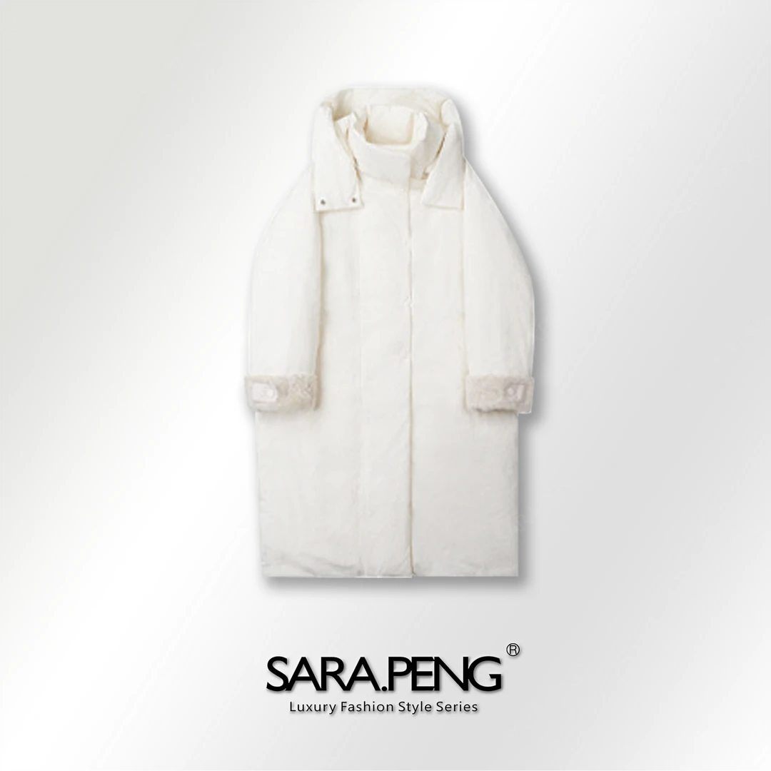 SARA.PENG冬藏万物/新款高定西伯利亚进口长款鹅绒服保暖百搭外套