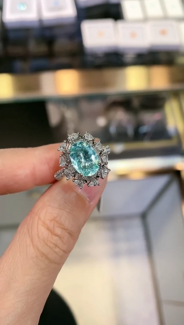 【闪购商品】帕拉依巴碧玺戒指18K金镶嵌2.3ct/专场专属价