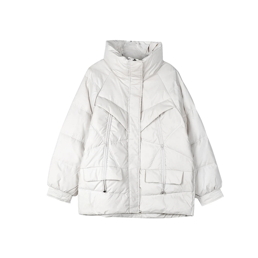 门店899！丽诗百黛立领抽绳羽绒服休闲女装百搭简约常规Y024 ll