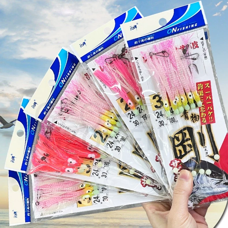 欧娜品牌夜光带鱼串钩欧娜仿生鲅鱼串钩海钓刀鱼钩三本钩龙骨铁板