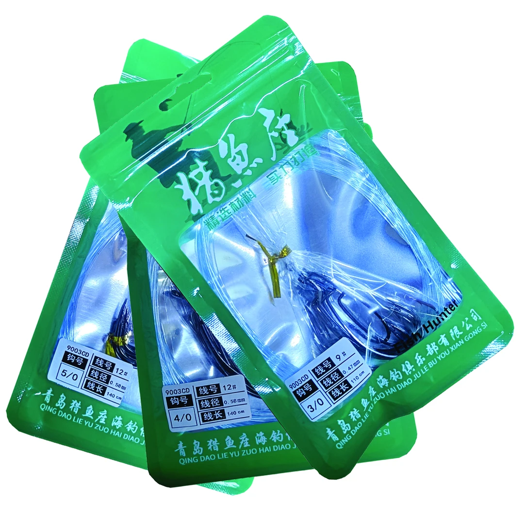 黑金刚9003CD宽腹曲柄钩手工绑好子线曲柄钩鲈鱼钩高碳钢曲柄钩