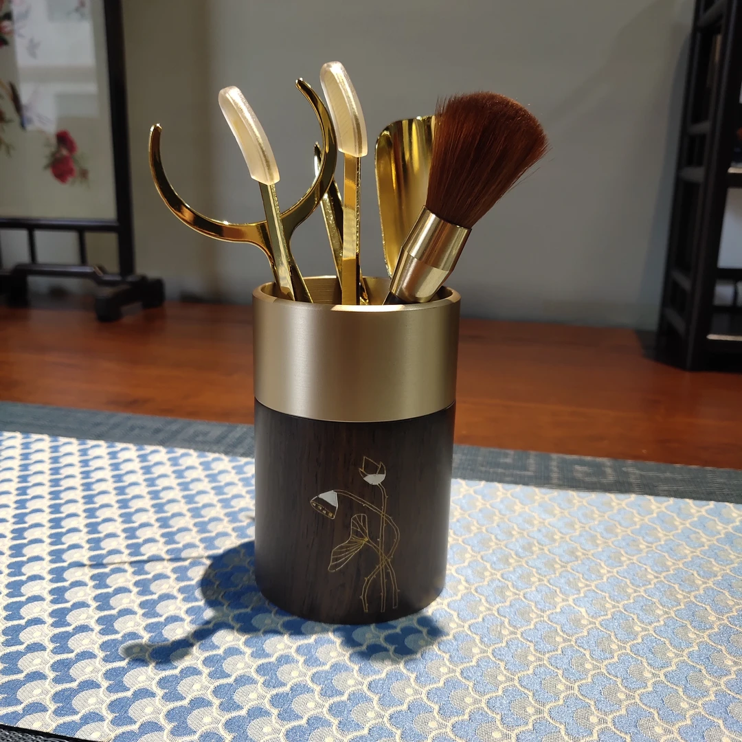 茶道铜木工艺茶道六君子
