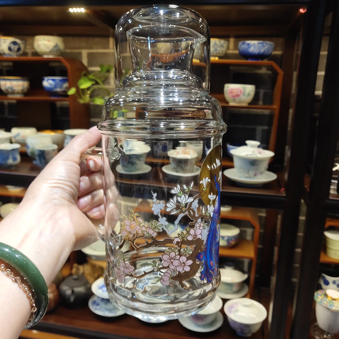 耐高温凉水壶1000毫升家用中式耐热大容量凉水杯日式带盖泡茶壶