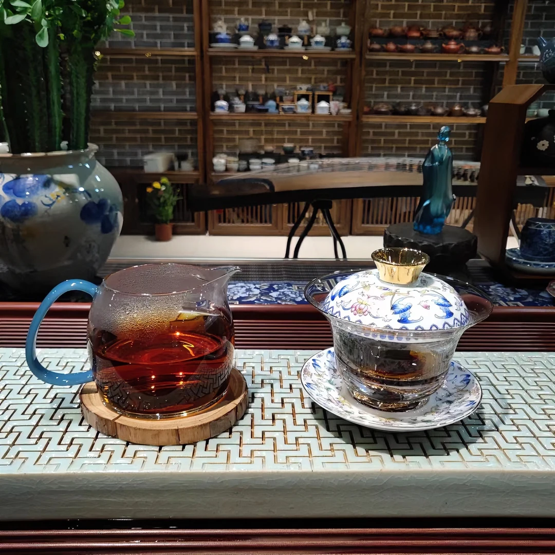 蓝色水晶三才碗150毫升透明耐热手工家用