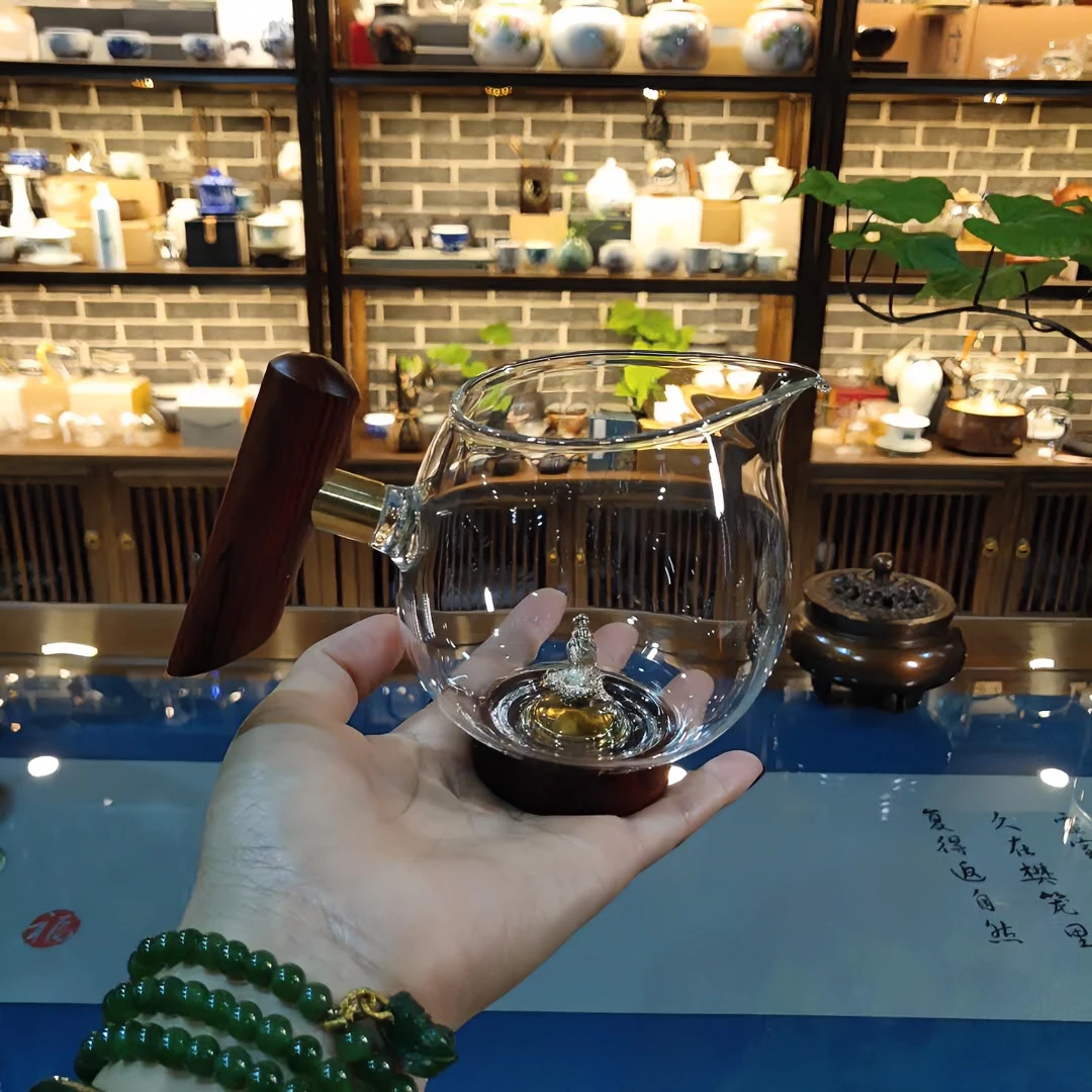 木把银饰分茶器 银饰随机发家用公道杯