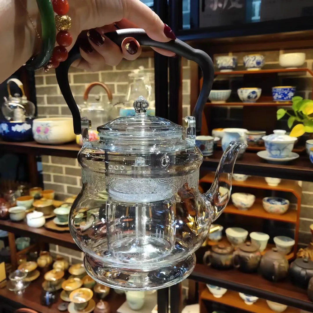 大观壶1200毫升蒸煮两用耐热家用复古过滤手工