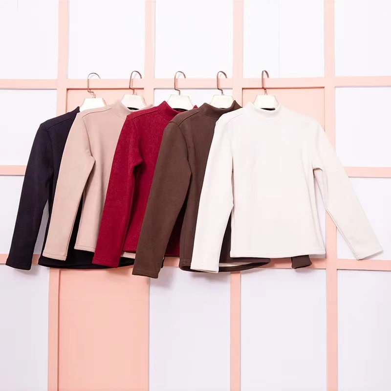 【三重制暖科技】发热纤维+羊毛蚕丝  保暖时尚打底衫#3677