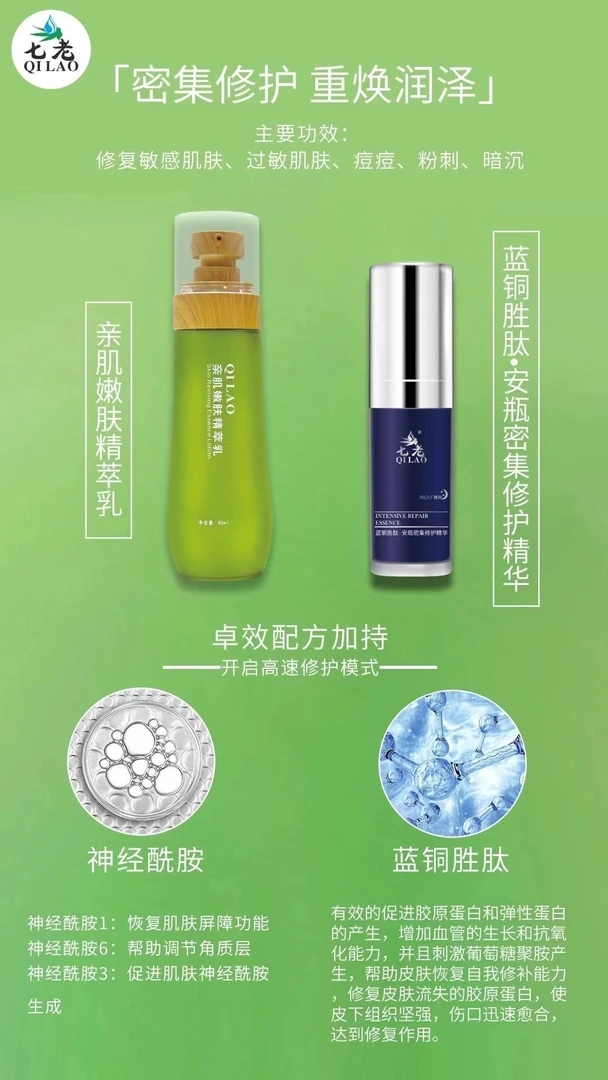 七老亲肌修复乳➕蓝铜胜肽安瓶王牌修复组合