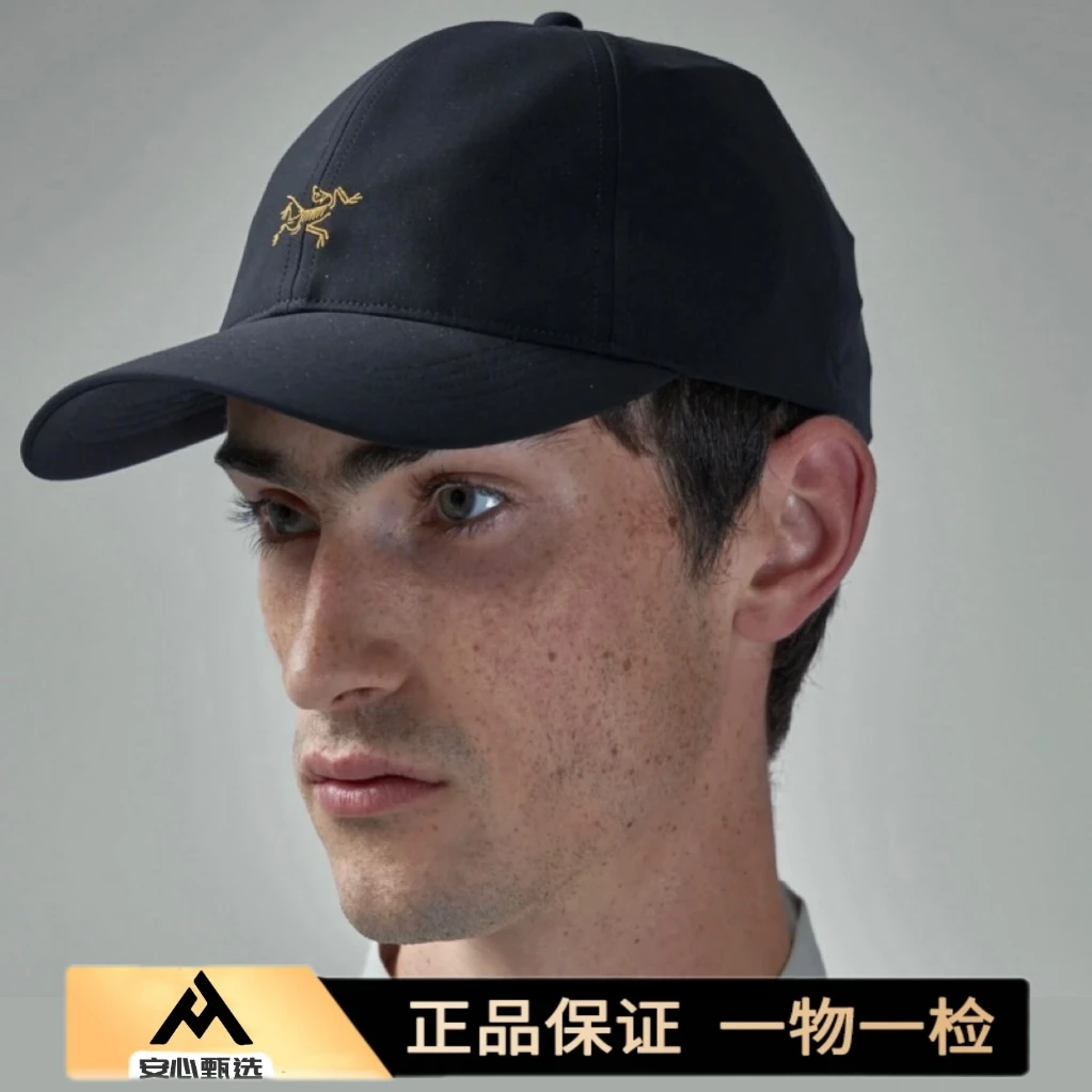 正品国现始祖鸟 Small Bird Cap 男女同款软顶鸭舌帽 黑金刺绣标