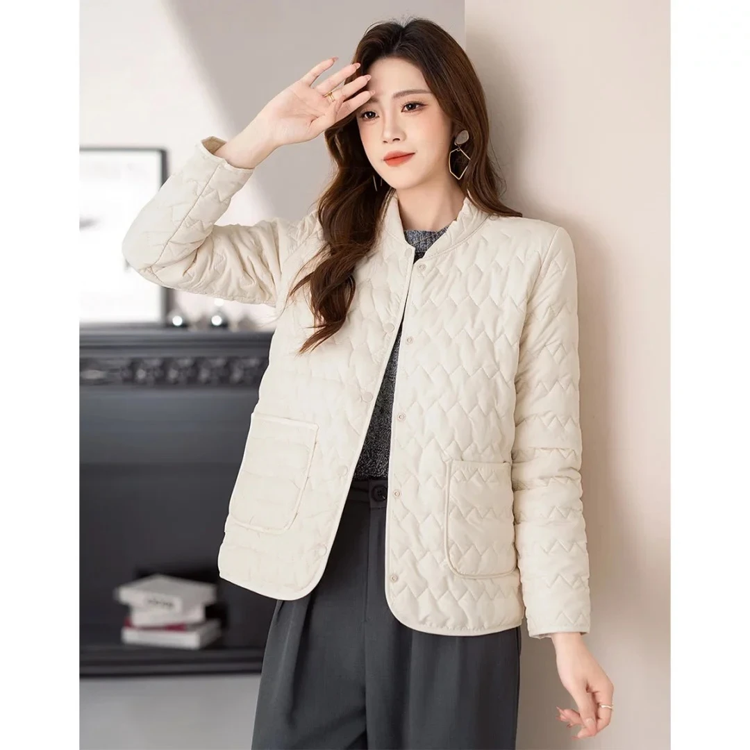 【运费补贴】短款秋冬季波浪纹女短款潮棉衣立领三防面料时尚百搭