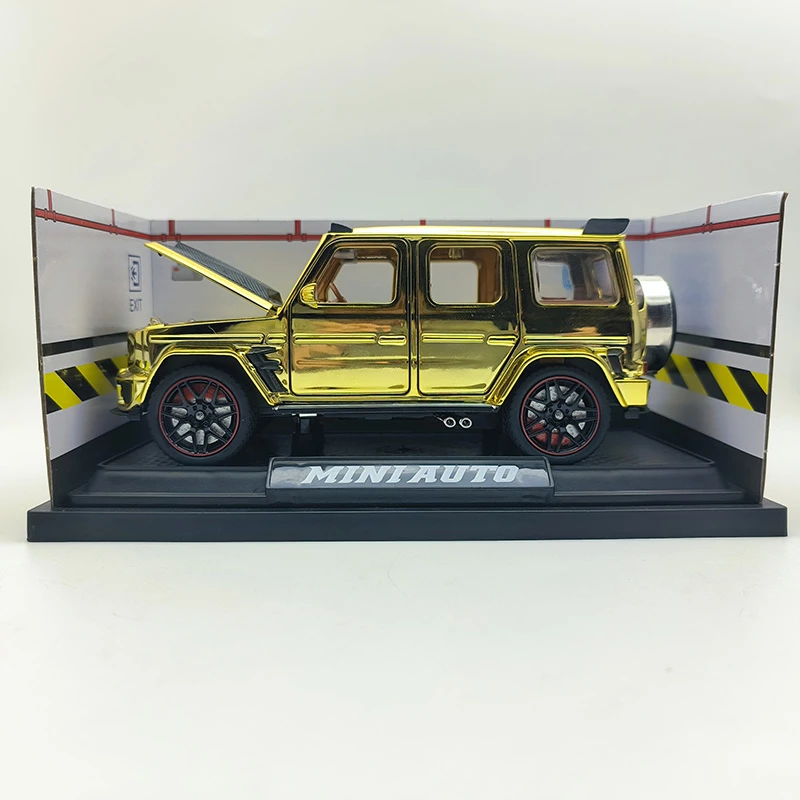 建元1:32 电镀版巴博斯G800合金汽车模型玩具车 开门声光回力避震