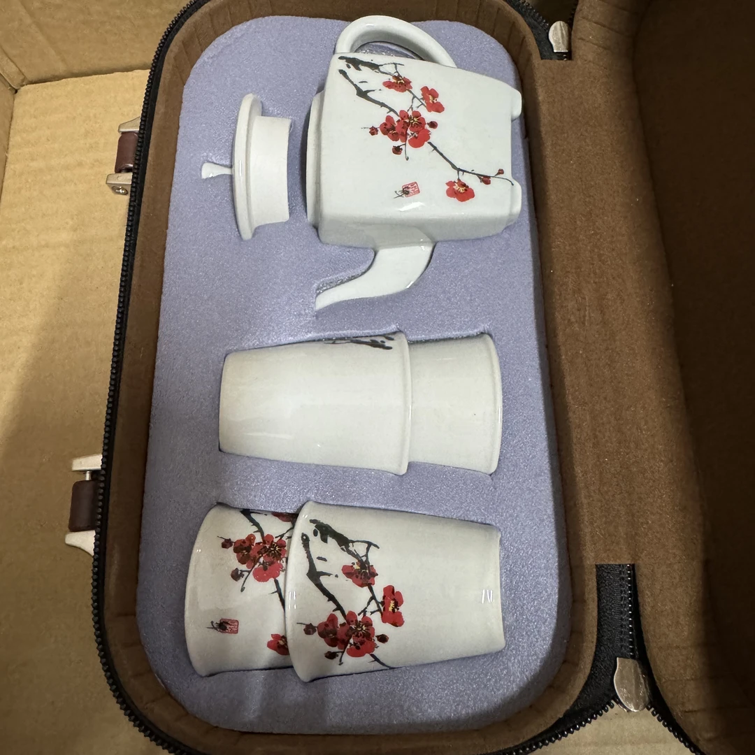 【闪购链接】0045 手绘梅花一壶四杯