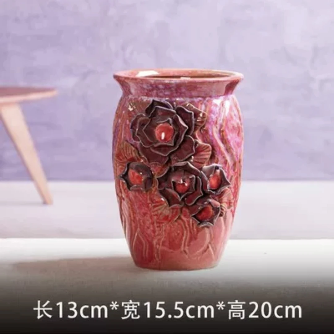 「高桩捏花花盆」口径约13高度约20